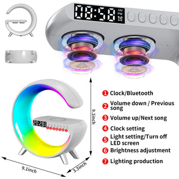 G-Shape Lamp with Speaker, Clock and Charger